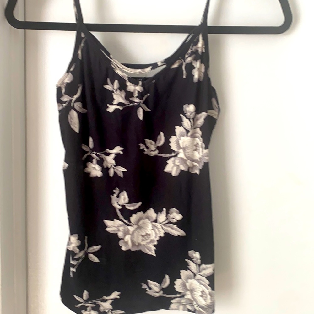 Black floral tank top, rue21, medium (runs small)